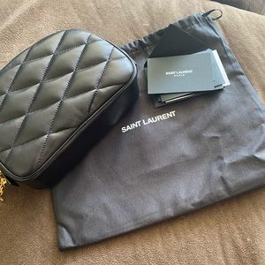 Saint Laurent Diamond Quilted Makeup Pouch